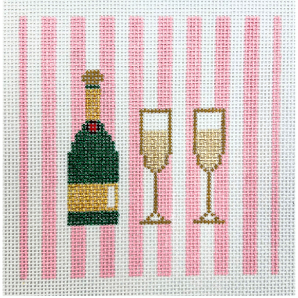 Pink Champagne & Flutes