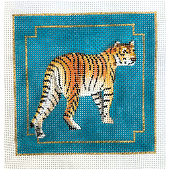 Tiger on Teal