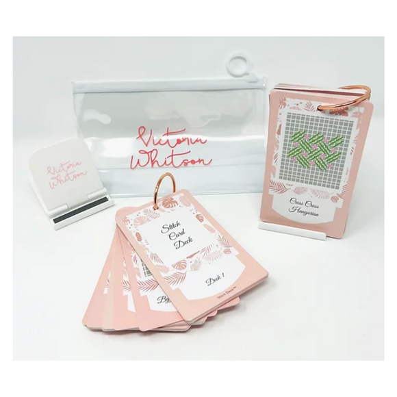 VW Stitch Card Deck & Stand - Pink