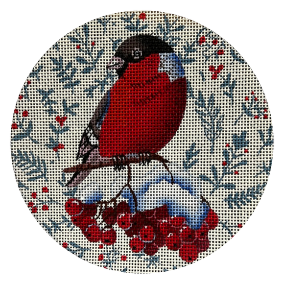 Cardinal with Dusty Blue Holly