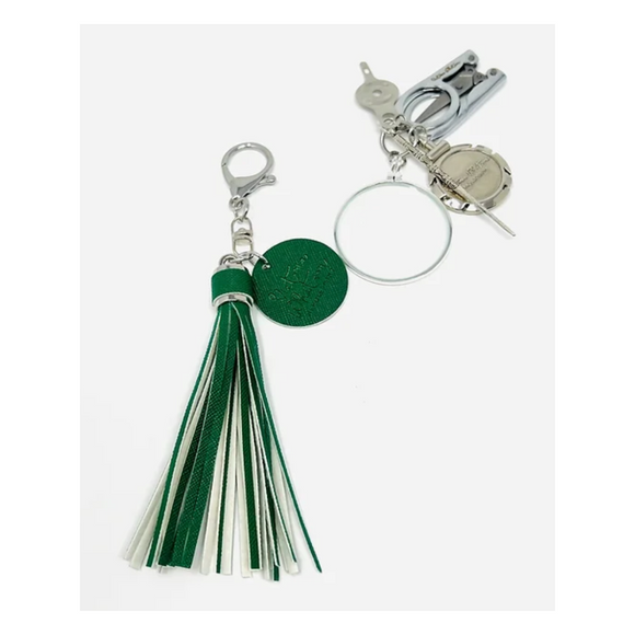 20% OFF: Tassel - Augusta Dark Green & White