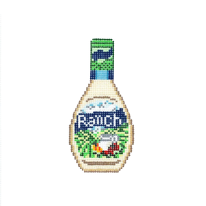 Ranch Dressing Bottle Needlepoint Canvas - 4" x 1.9", 18 Mesh