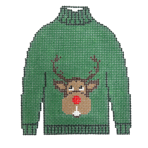 Reindeer Jumper Needlepoint Canvas - 4.5