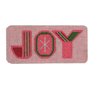 Retro Joy - Pink Needlepoint Canvas - 5" x 2.25", 18 Mesh