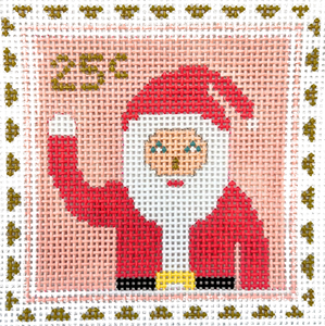 Santa Stamp Canvas - 4" x 4", 13 Mesh