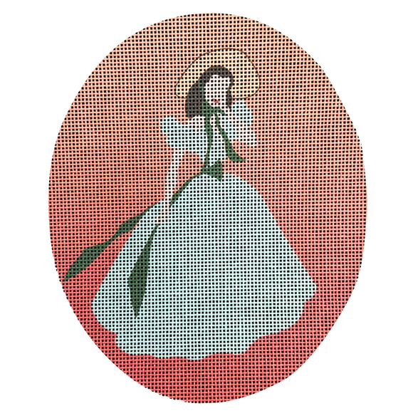 Scarlett on Peach Needlepoint Canvas - 5