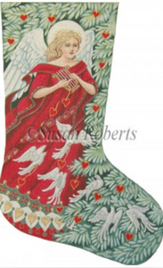 TTAXS461-13 - Angel with Doves Stocking, 13 Mesh