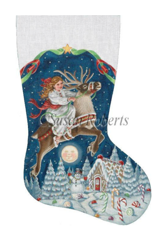 TTAXS426 - Girl On Reindeer Stocking