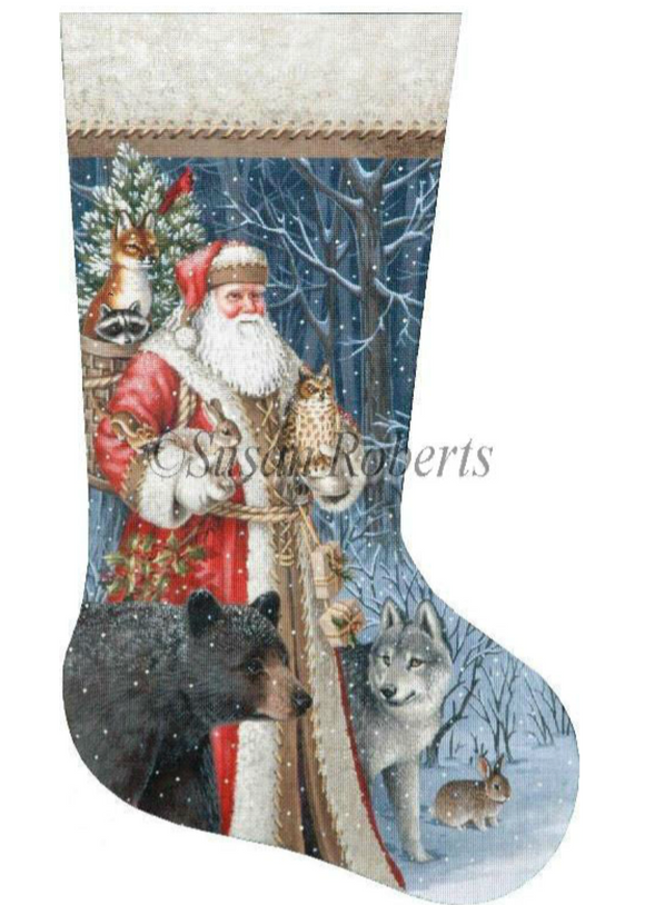 TTAXS440-13 - Woodland Territorial Santa Stocking, 13 Mesh