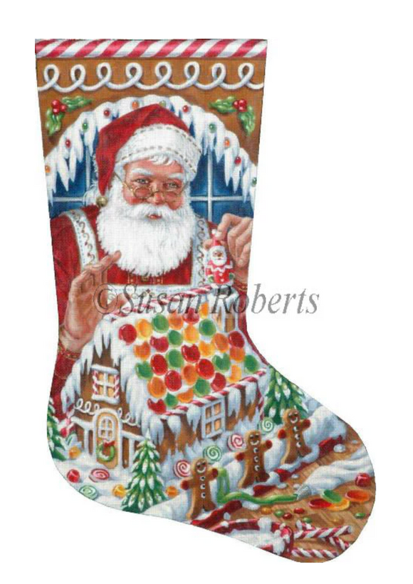 TTAXS327-13 - Santa Gingerbread House Stocking, 13 Mesh