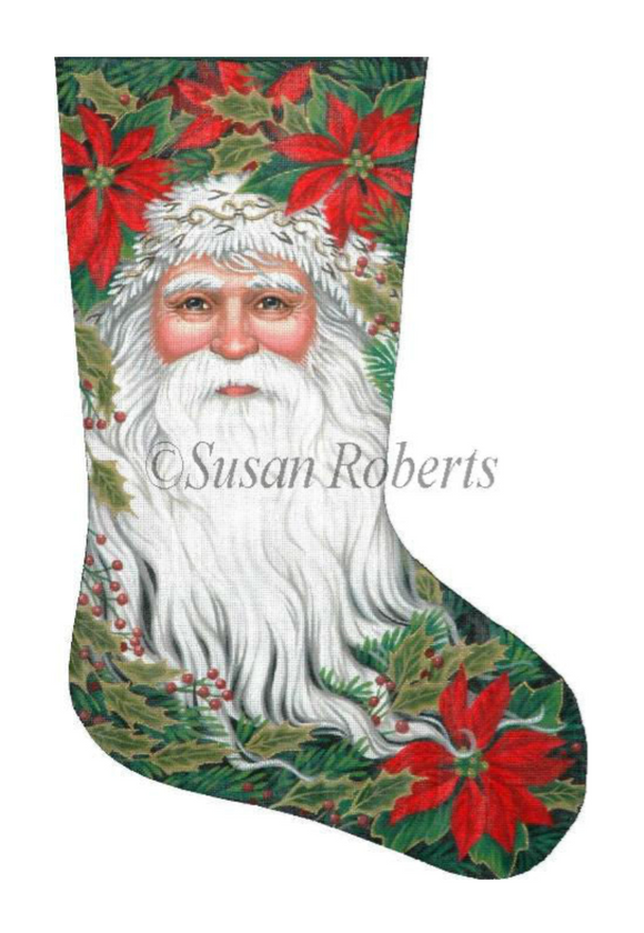 TTAXS311 - Santa and Poinsettia Stocking