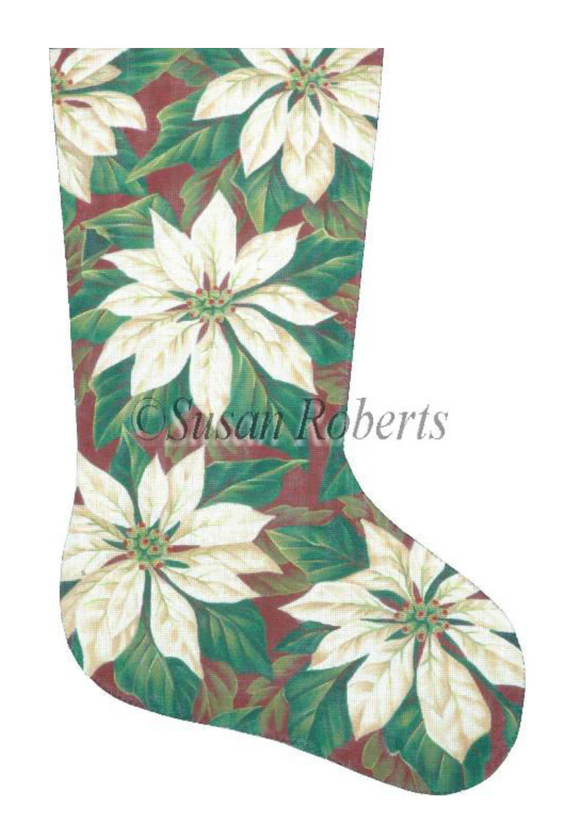 TTAXS309 - White Poinsettia Stocking