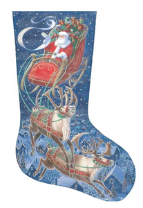 TTAXS354-13 - Santa Flying Through The Stars Stocking, 13 Mesh