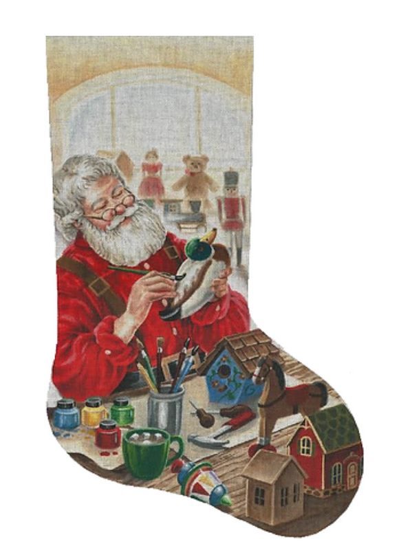 LGDAXS483 - Wood Carving Santa Stocking