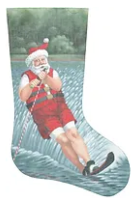 TTAXS263-13 - Santa Water Skiing Stocking, 13 Mesh