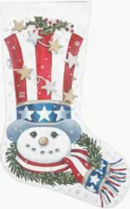 TTAXS358 - Patriotic Snowman Stocking