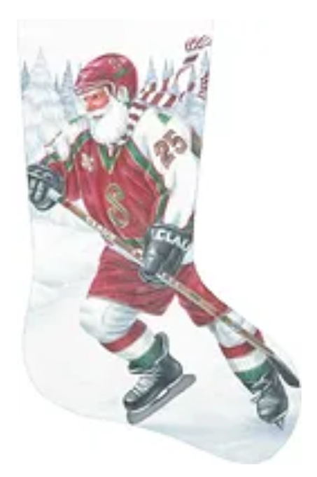 TTAXS378 - Santa Hockey Player Stocking