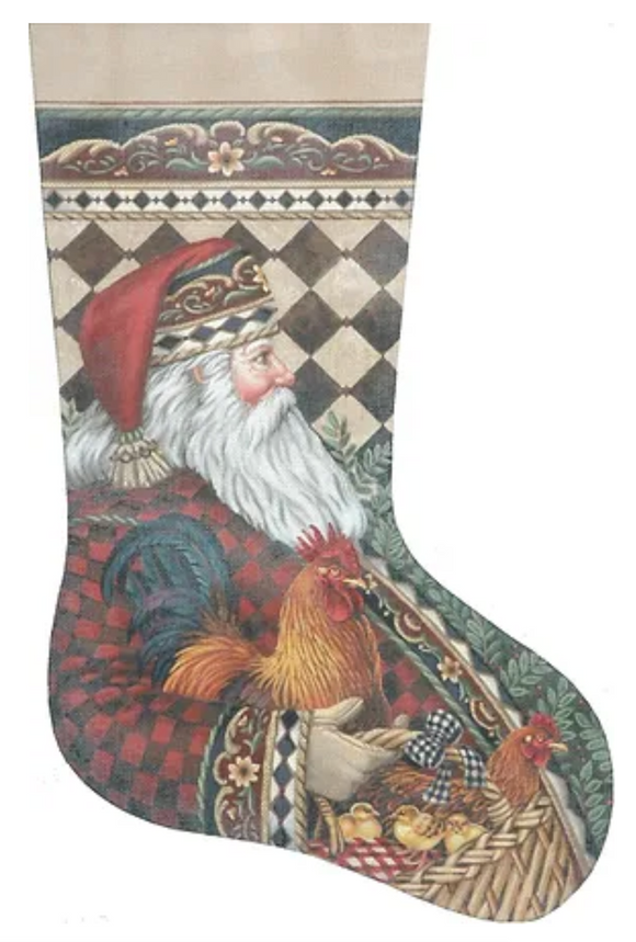 TTAXS376 - Santa and Rooster Stocking