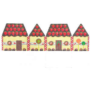 Strawberries and Truffles, 3D Gingerbread House Canvas - 12" x 6", 18 Mesh