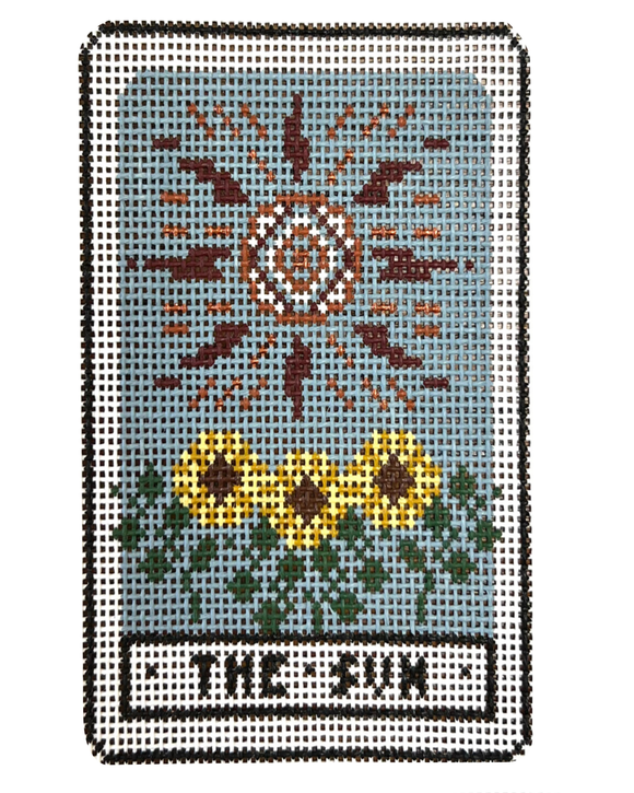 Sun Tarot Card Needlepoint Canvas - 3.75