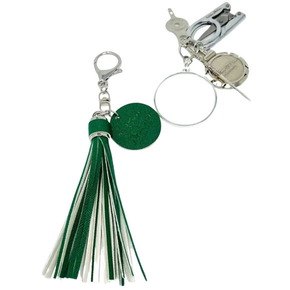 Tassel - Augusta Dark Green & White