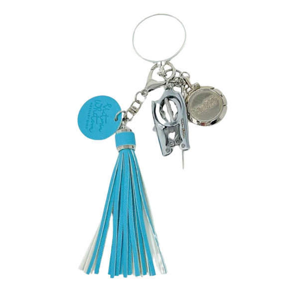 Tassel - Dot Blue Teal & White