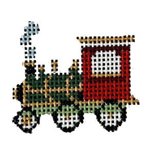 Victorian Christmas - Train Needlepoint Canvas - 2.5" x 2.5", 13 Mesh