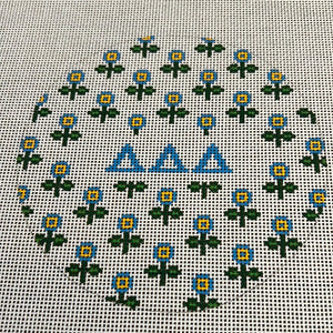 Pre-Sale Tri Delta - Round w/allover flowers and greek letters