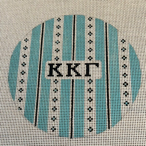 Kappa Kappa Gamma - Retro stripe round w/greek letters