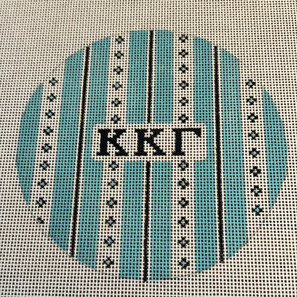 Kappa Kappa Gamma - Retro stripe round w/greek letters