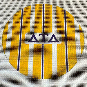 Pre-Sale Delta Tau Delta - Fraternity round w/stripes and greek letters
