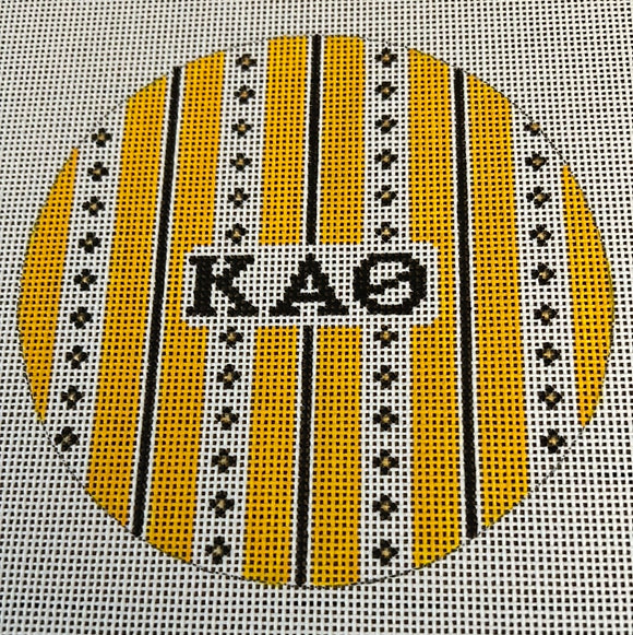 Kappa Alpha Theta - Retro stripe round w/greek letters