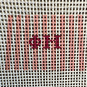 Phi Mu - 2 x 3 insert w/stripes and greek letters