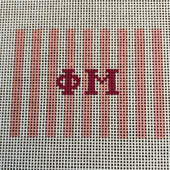 Phi Mu - 2 x 3 insert w/stripes and greek letters
