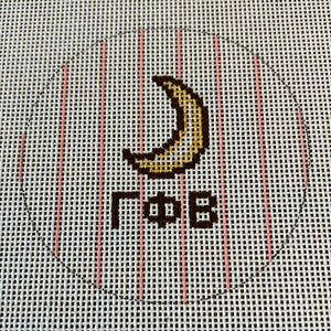 Gamma Phi Beta - 3" round w/greek letters and mascot