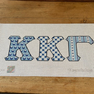 Kappa Kappa Gamma - Large greek letters w/multi pattern-3 letter group