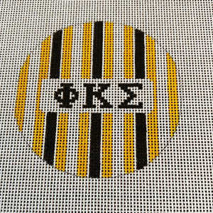 Phi Kappa Sigma - 3" round w/greek letters and stripes