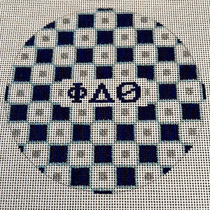 Phi Delta Theta - Fraternity round w/checks and greek letters
