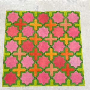 Moroccan Tiles Crosses and stars in Pink, Orange & Green