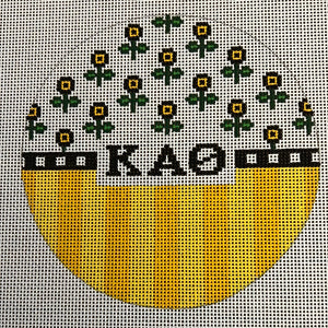 Pre-Sale Kappa Alpha Theta - Round w/flowers, stripes, greek letters