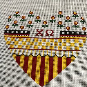Chi Omega - 6" Ridiculous heart w/greek letters
