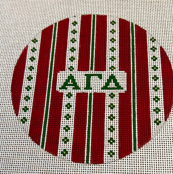 Pre sale - Alpha Gamma Delta - Retro stripe round w/greek letters