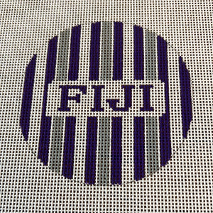 FIJI - 3" round w/greek letters and stripes