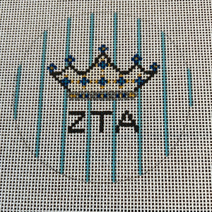 Zeta Tau Alpha - 3" round w/greek letters and mascot