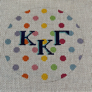 Kappa Kappa Gamma - 4" multi dot round w/greek letters