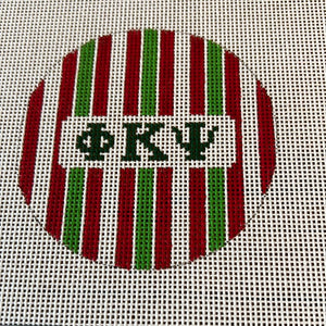 Phi Kappa Psi - 3" round w/greek letters and stripes