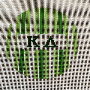 Kappa Delta - 3" round w/greek letters and stripes