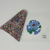 Blue Gingham Flower