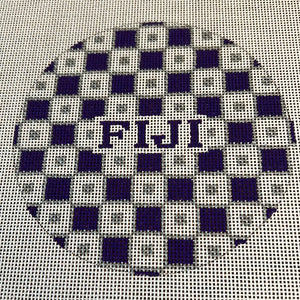 FIJI - Fraternity round w/checks and greek letters