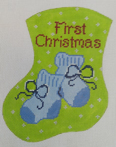 First Christmas Blue Booties
